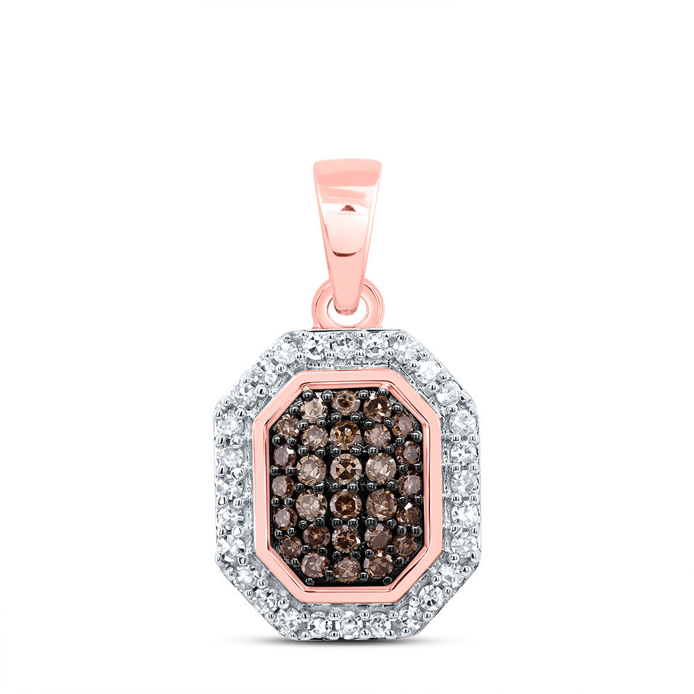 1/4CTW-DIA NK OCTAGON COGNAC NATURAL PENDANT