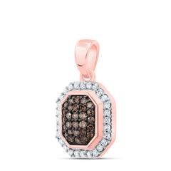 1/4CTW-DIA NK OCTAGON COGNAC NATURAL PENDANT