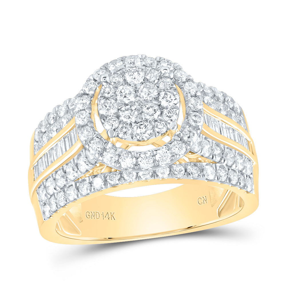 1 1/2CTW-DIA CN ROUND SINGLE HALO BRIDAL RING