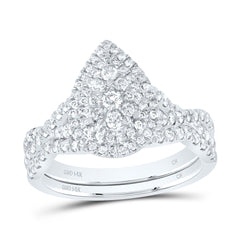 1CTW-DIA CN PEAR SINGLE HALO BRIDAL SET