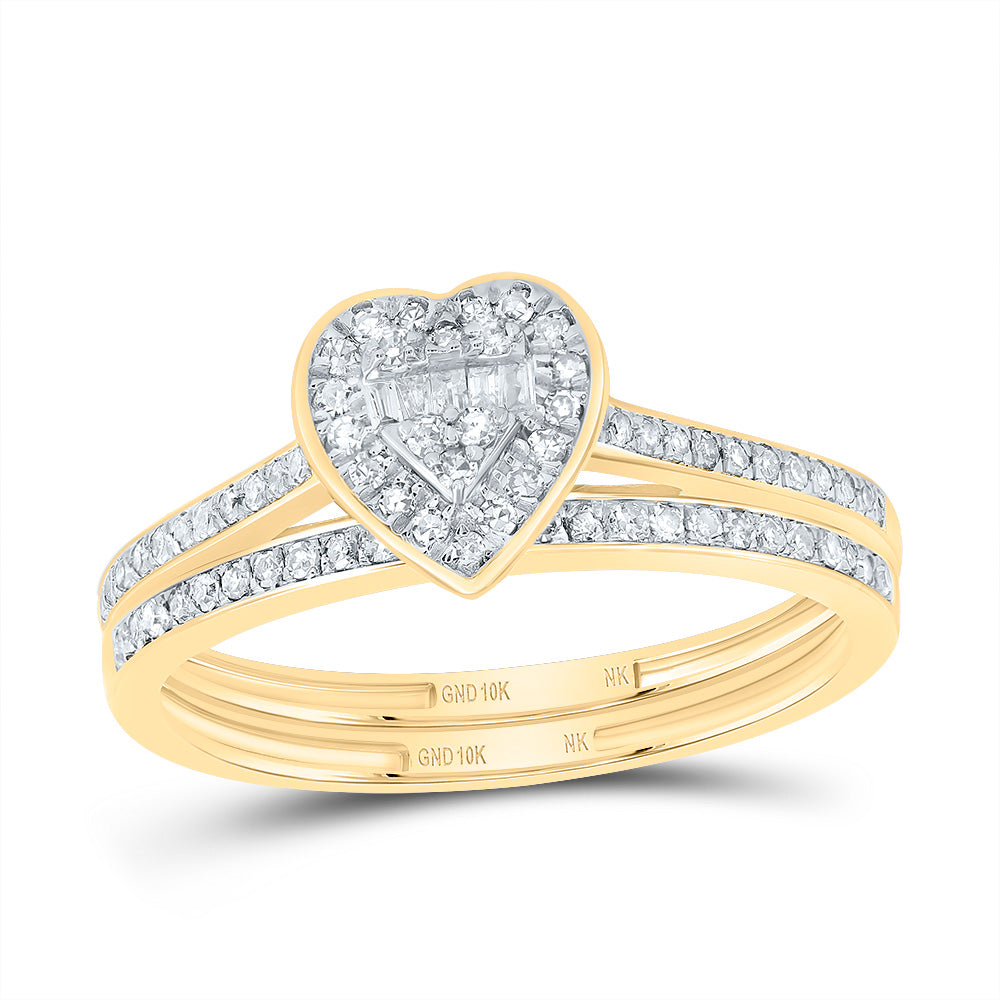 1/3CTW-DIA NK FASHION HEART BRIDAL SET