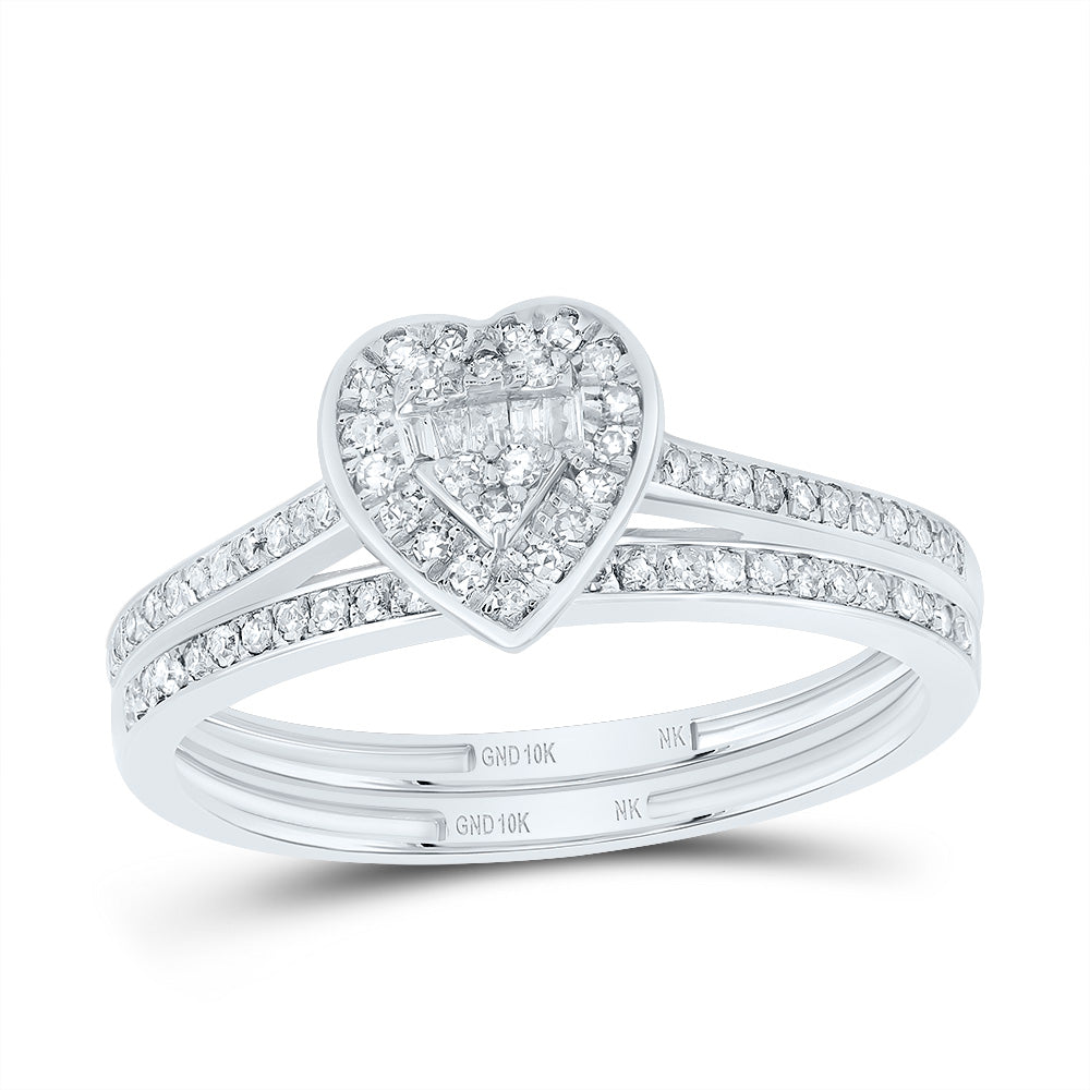 1/3CTW-DIA NK FASHION HEART BRIDAL SET