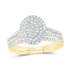 1/2CTW-DIA NK OVAL DOUBLE HALO BRIDAL SET