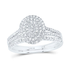 1/2CTW-DIA NK OVAL DOUBLE HALO BRIDAL SET
