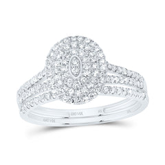 1/2CTW-DIA NK OVAL DOUBLE HALO BRIDAL SET
