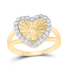 1/2CTW-DIA NK VIRGIN MOTHER MARY HEART LADIES RING