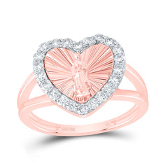 1/2CTW-DIA NK VIRGIN MOTHER MARY HEART LADIES RING