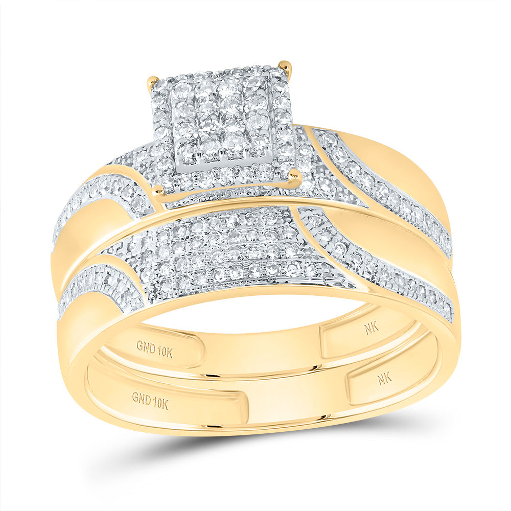 3/4CTW-DIA NK SQUARE TRIO SET