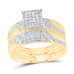 3/4CTW-DIA NK SQUARE TRIO SET