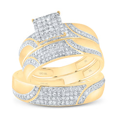 3/4CTW-DIA NK SQUARE TRIO SET