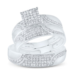 3/4CTW-DIA NK SQUARE TRIO SET