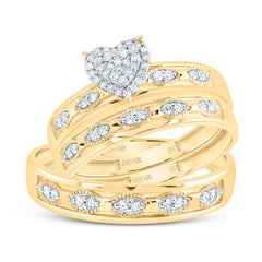 1/4CTW-DIA NK HEART TRIO SET