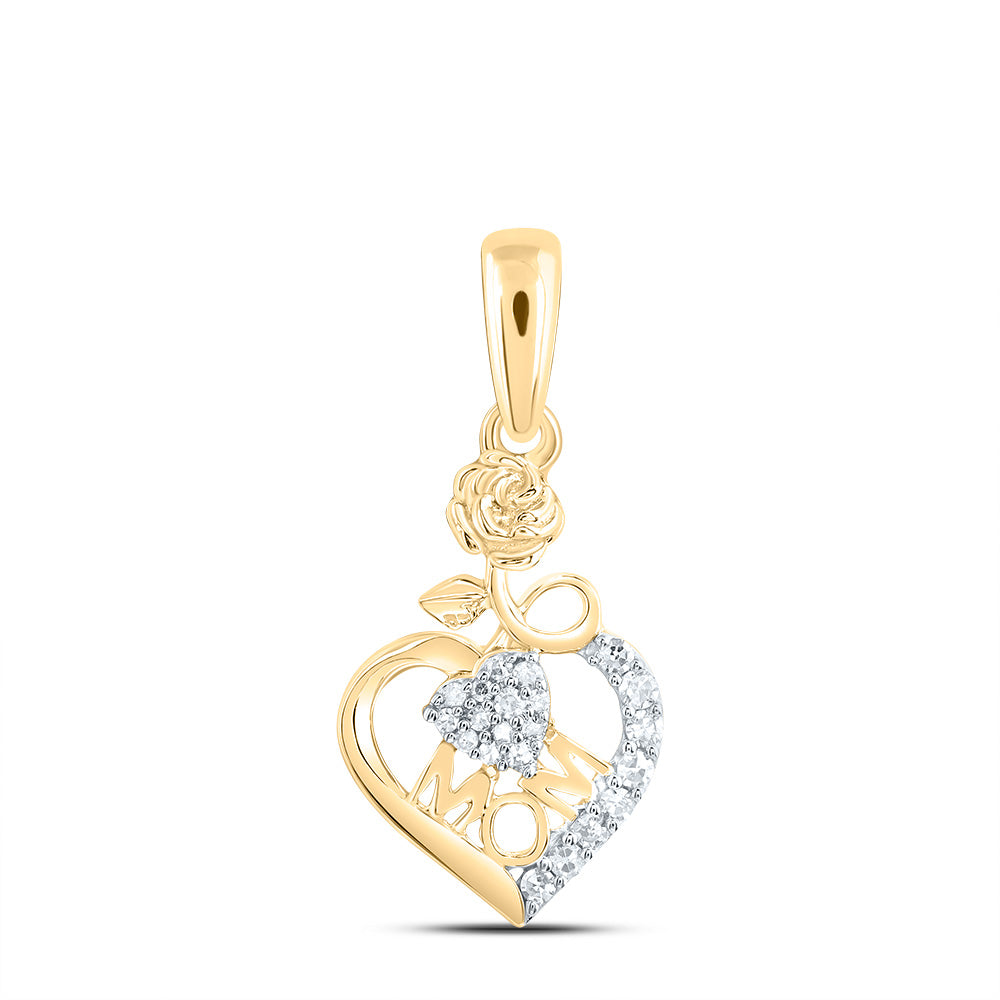 1/12CTW-DIA NK GIFT MOM HEART PENDANT