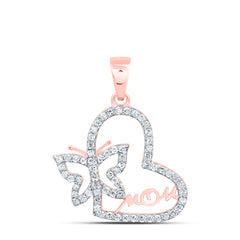 1/4CTW-DIA P1 GIFT MOM BUTTERFLY HEART PENDANT