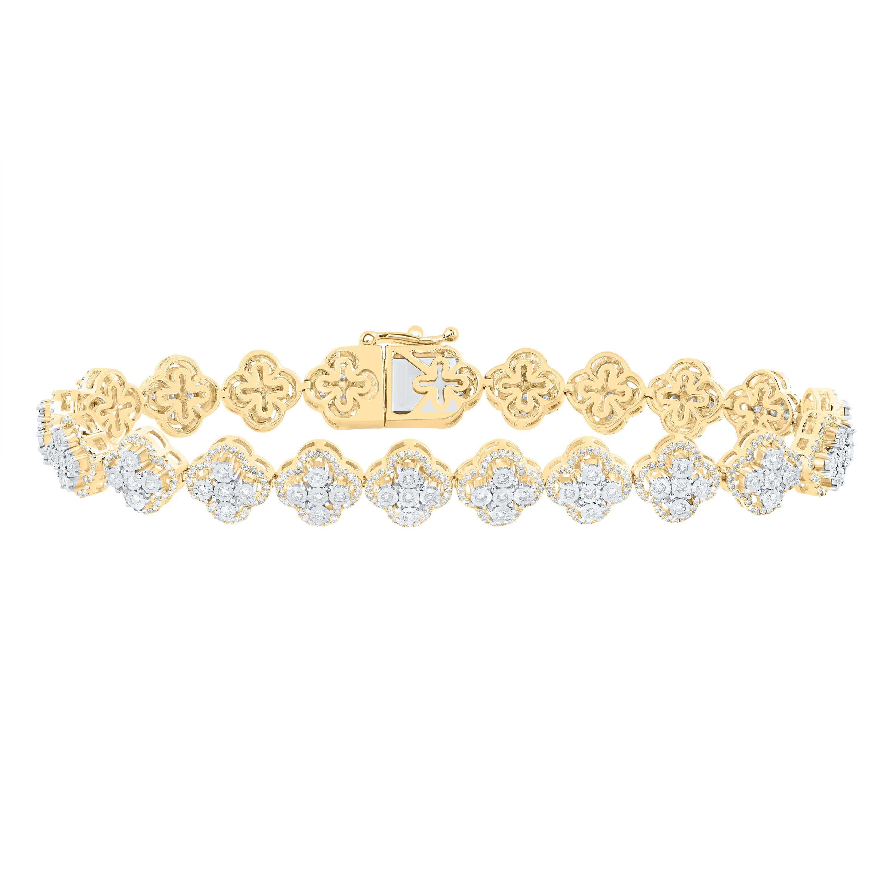1 7/8CTW-DIA NK CLOVER LADIES BRACELET (7 INCH)