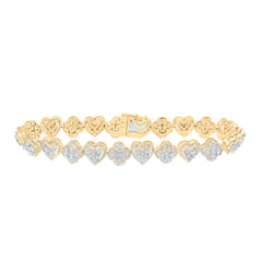 2CTW-DIA NK CLOVER HEART LADIES BRACELET (7 INCH)