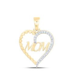 1/10CTW-DIA P1 GIFT "MOM" HEART PENDANT