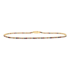 1 7/8CTW RD-NAT GEM MULTI CLR SAPPHIRE TENNIS BRACELET (7 INCH)