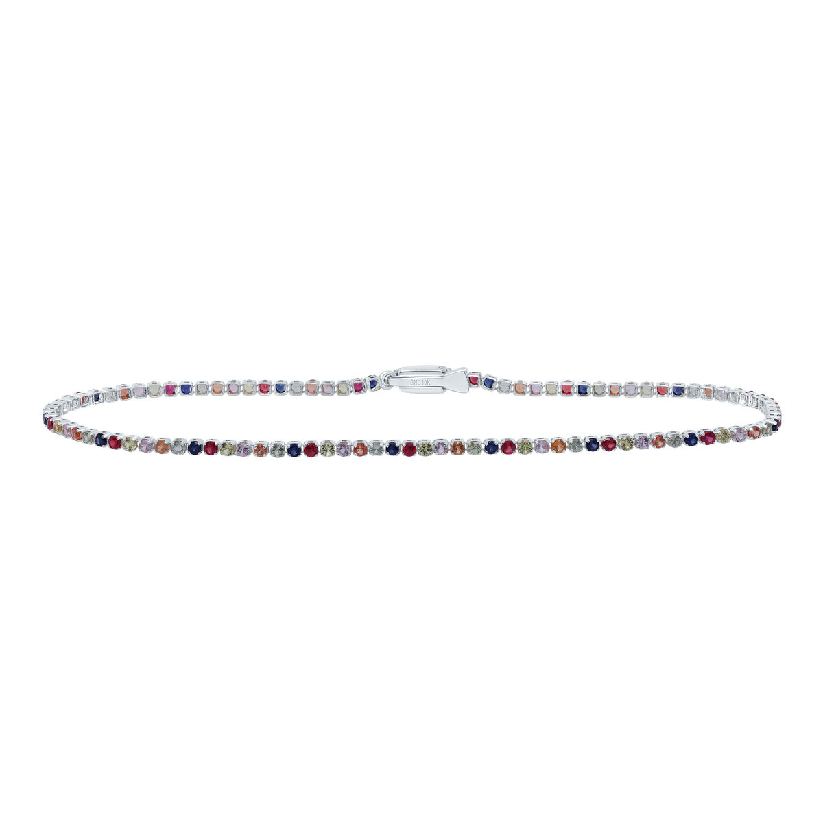 14k Gold 1 7/8 CTW-Rd-Natural Gemstone Multi Clear Sapphire Tennis Bracelet (7 Inch ) Gram