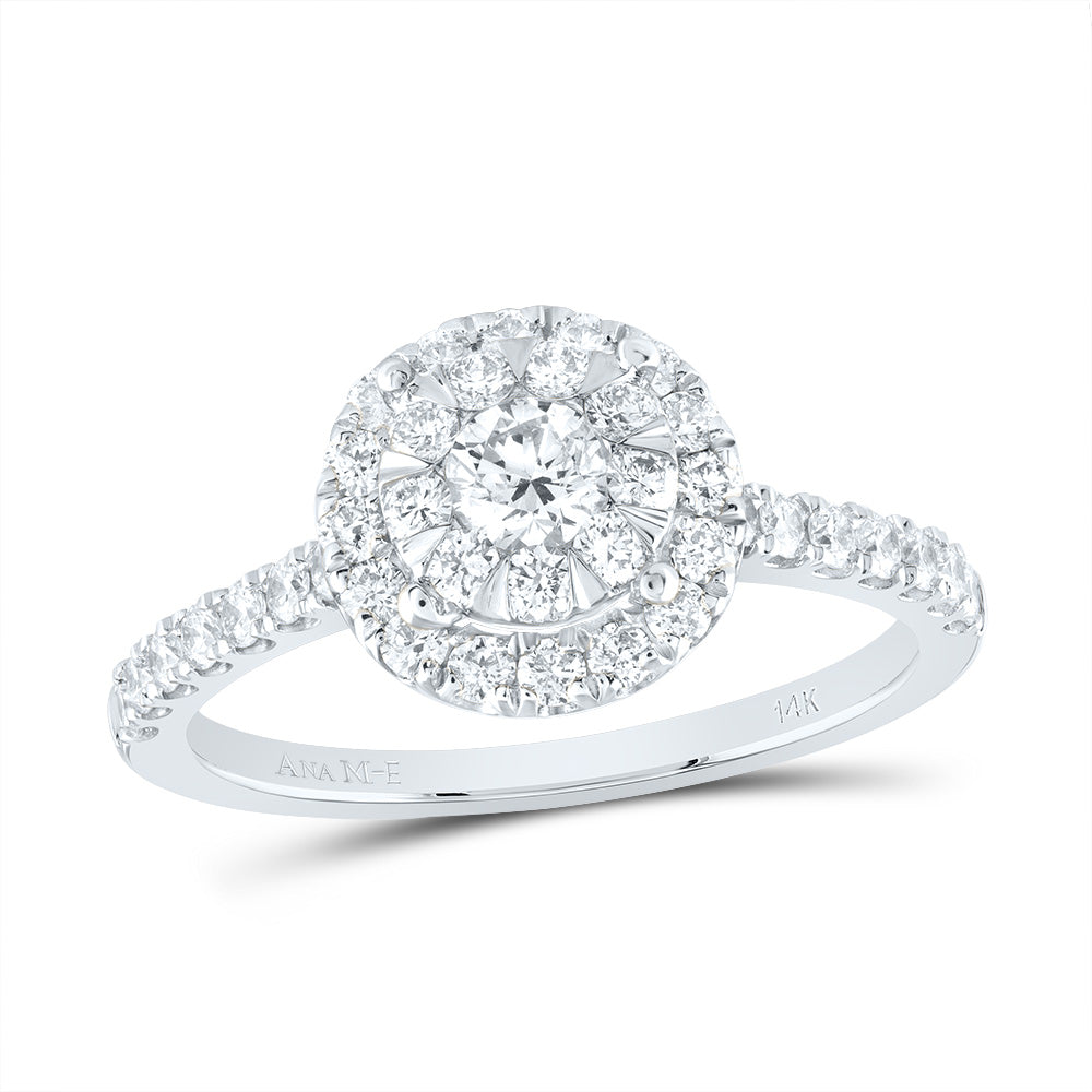 7/8CTW-DIA ANA M ELITE 1/4CT-CRD ROUND SINGLE HALO BRIDAL RING