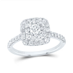 1CTW-DIA ANA M ELITE 1/4CT-CRD CUSHION SINGLE HALO BRIDAL RING
