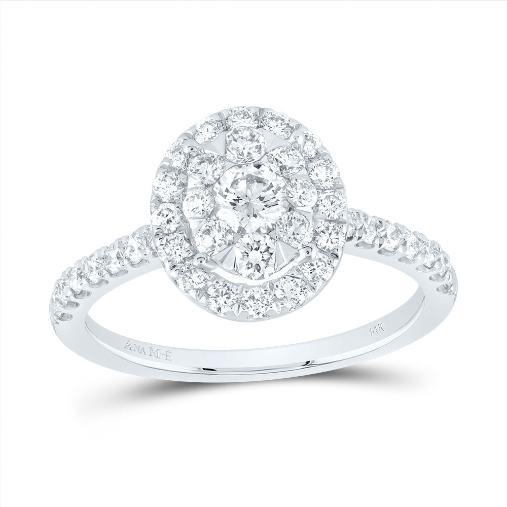 1CTW-DIA ANA M ELITE 1/4CT-CRD OVAL SINGLE HALO BRIDAL RING