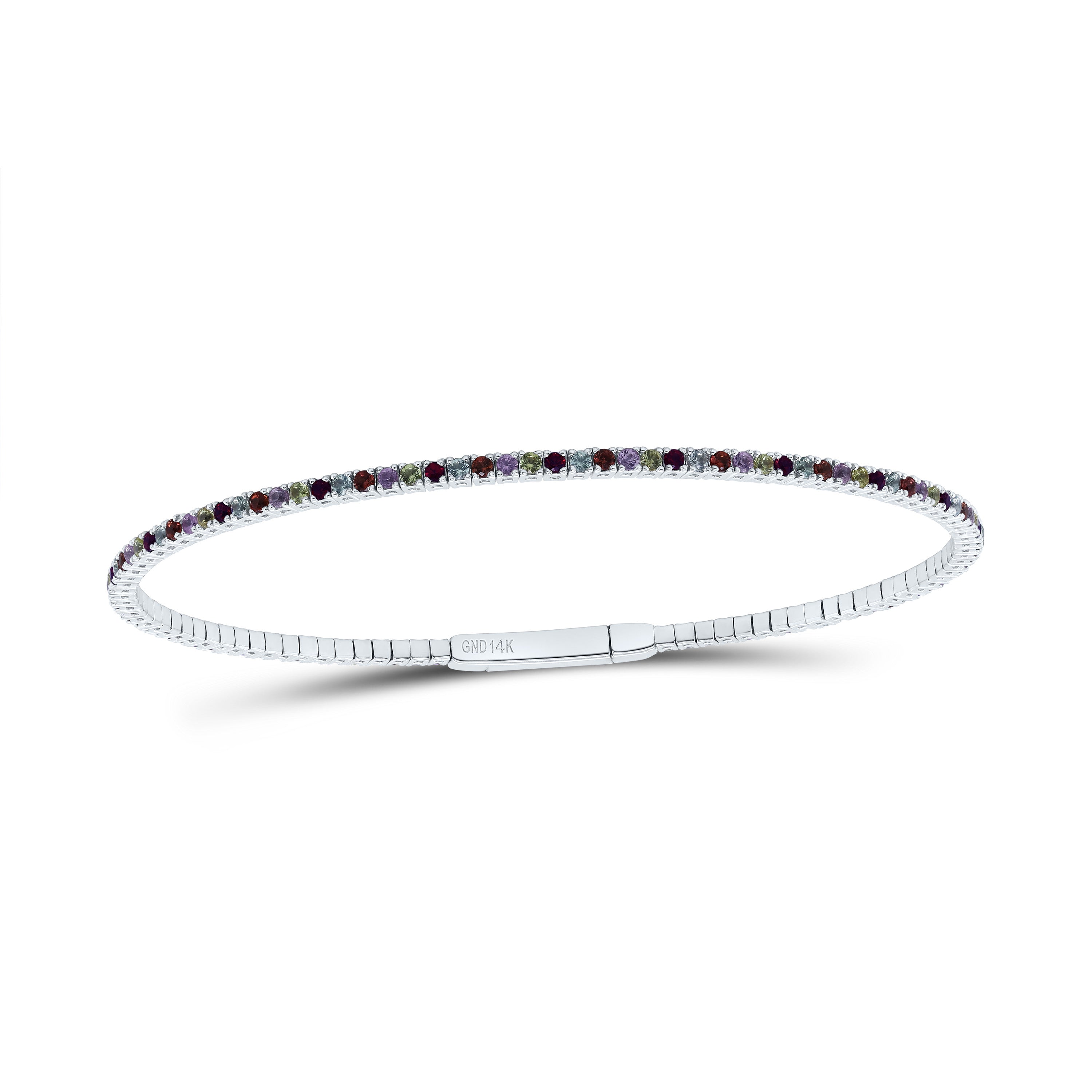 1 7/8CTW RD-NAT GEM MULTI CLR SAPPHIRE TENNIS BANGLE