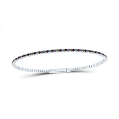 1 7/8CTW RD-NAT GEM MULTI CLR SAPPHIRE TENNIS BANGLE