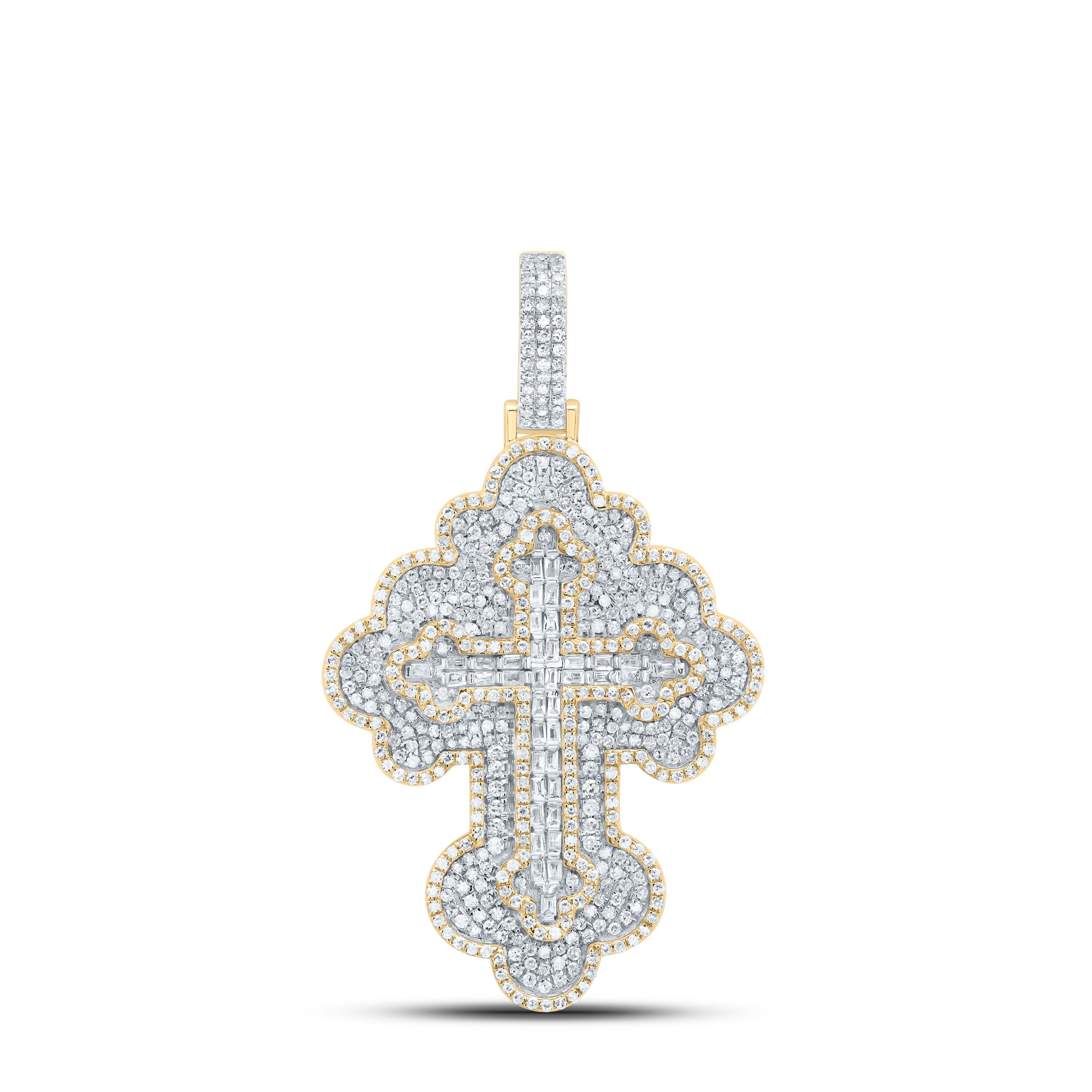 1 1/2CTW-DIA P1 CROSS MENS CHARM