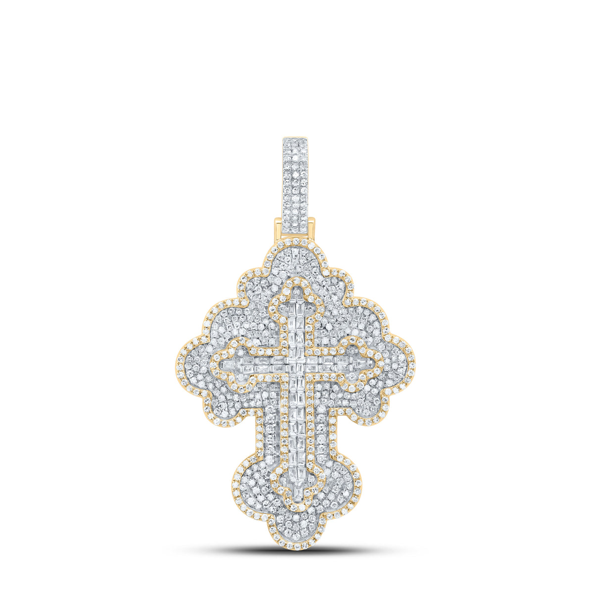 1 1/2CTW-DIA P1 CROSS MENS CHARM