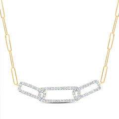1/3CTW-DIA ANA M FASHION PAPER CLIP NECKLACE (18 INCH)