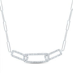 1/3CTW-DIA ANA M FASHION PAPER CLIP NECKLACE (18 INCH)