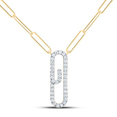 1/4CTW-DIA CN FASHION PAPER CLIP NECKLACE (18 INCH)