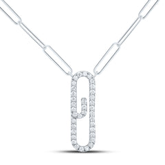 1/4CTW-DIA CN FASHION PAPER CLIP NECKLACE (18 INCH)
