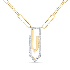 1/6CTW-DIA CN FASHION PAPER CLIP NECKLACE (18 INCH)