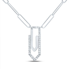 1/6CTW-DIA CN FASHION PAPER CLIP NECKLACE (18 INCH)