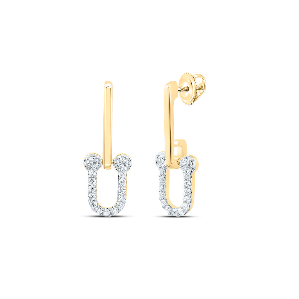 1/4CTW-DIA ANA M FASHION PAPER CLIP DANGLING EARRING