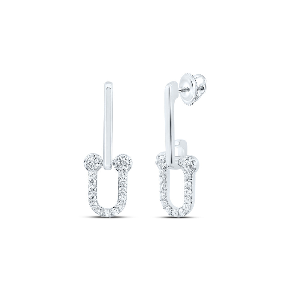 1/4CTW-DIA ANA M FASHION PAPER CLIP DANGLING EARRING