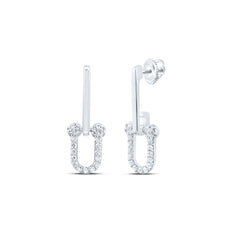 1/4CTW-DIA ANA M FASHION PAPER CLIP DANGLING EARRING