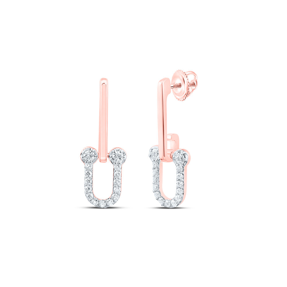 1/4CTW-DIA ANA M FASHION PAPER CLIP DANGLING EARRING