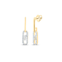 1/4CTW-DIA CN FASHION PAPER CLIP DANGLING EARRING