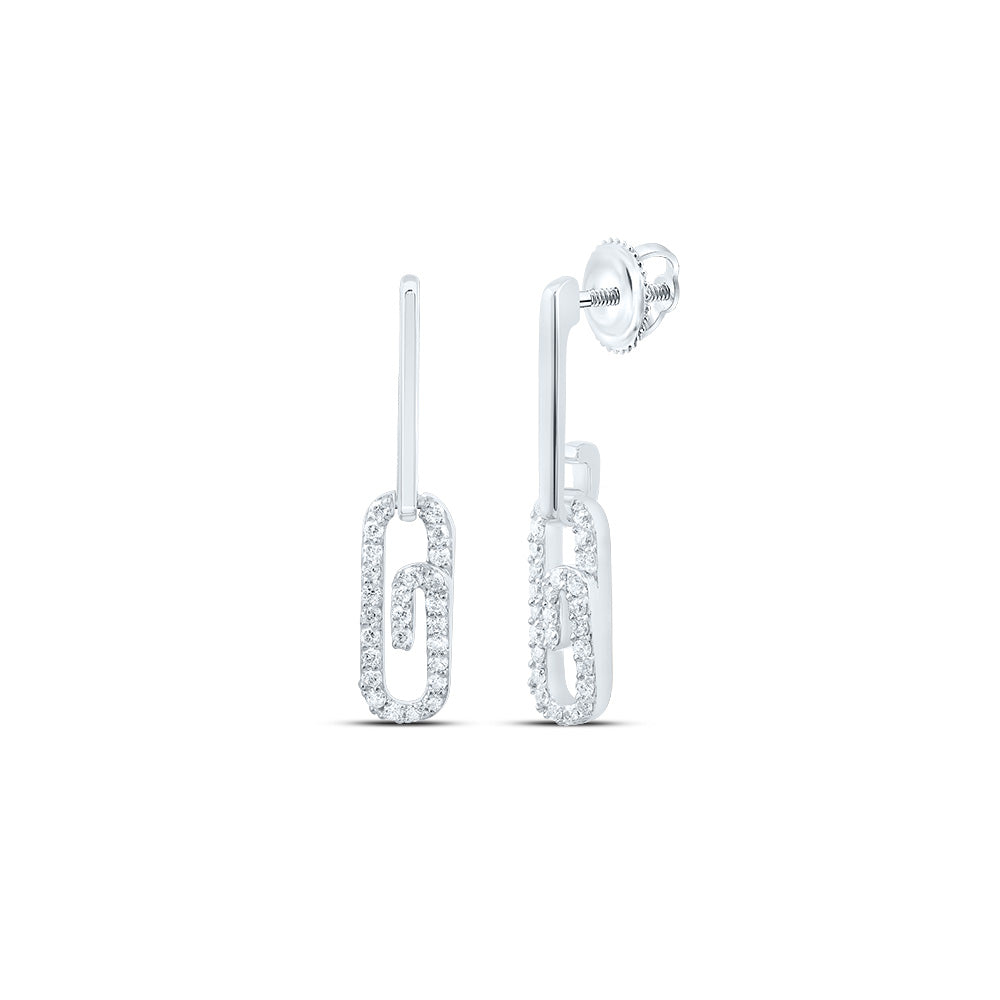 1/4CTW-DIA CN FASHION PAPER CLIP DANGLING EARRING