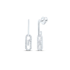 1/4CTW-DIA CN FASHION PAPER CLIP DANGLING EARRING