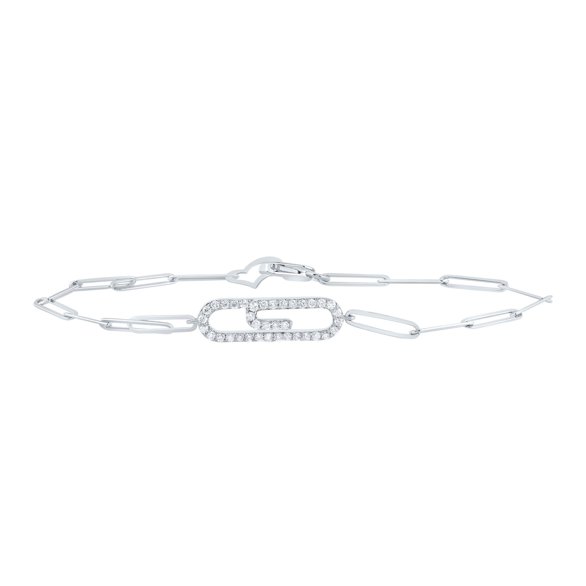 1/4CTW-DIA ANA M FASHION PAPER CLIP BRACELET (7 INCH)