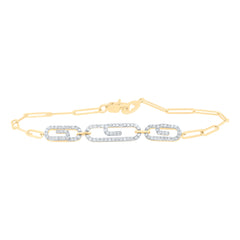 1/2CTW-DIA CN FASHION PAPER CLIP BRACELET (7 INCH)