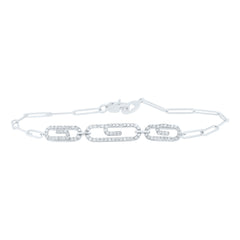 1/2CTW-DIA CN FASHION PAPER CLIP BRACELET (7 INCH)