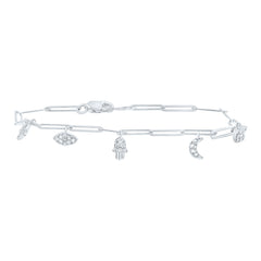 1/5CTW-DIA CN FASHION PAPER CLIP BRACELET (7 INCH)