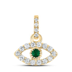 1/12CTW-DIA ANA M 1.7MM RD-EM NAT GEM EYE PENDANT