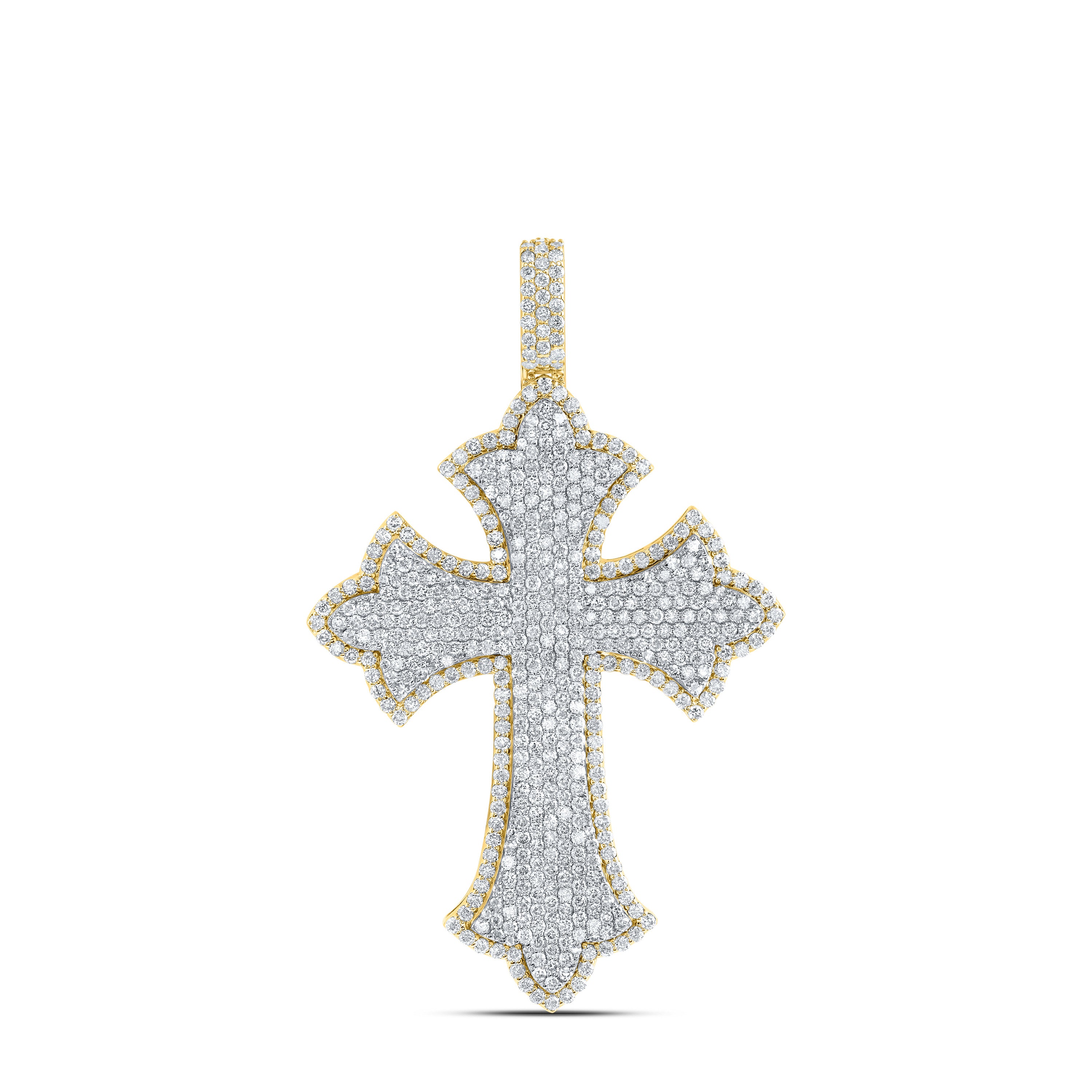 4 5/8CTW-DIA NK CROSS MENS CHARM