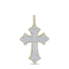 4 5/8CTW-DIA NK CROSS MENS CHARM